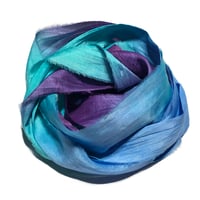 Image 4 of Ready To Ship! 10YD. BURIED TREASURE HAND DYED SARI SILK RIBBON BY COLOR BURST SILK