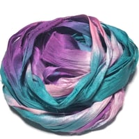 Image 2 of 10YD. TWILIGHT HAND DYED SARI SILK RIBBON BY COLOR BURST SILK