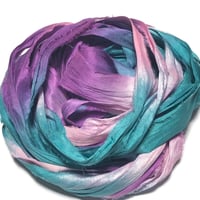 Image 3 of 10YD. TWILIGHT HAND DYED SARI SILK RIBBON BY COLOR BURST SILK