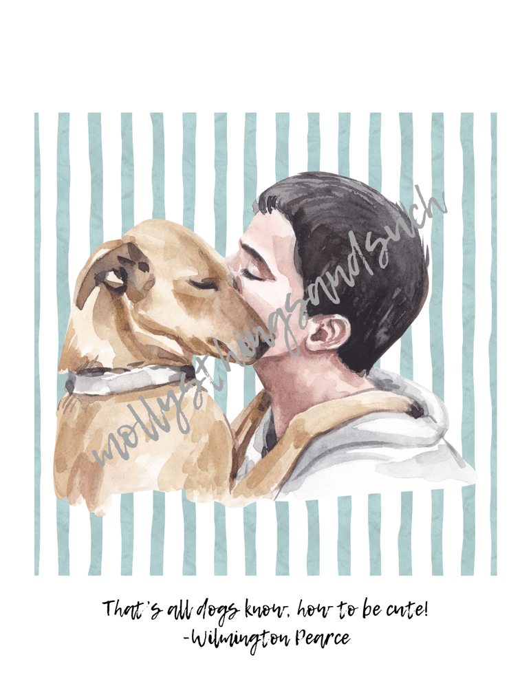 Image of Dog Art Print (White Frame outline)