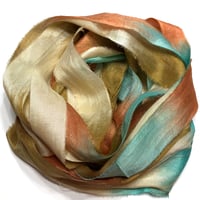Image 1 of Ready To Ship! 10YD. FIESTA HAND DYED SARI SILK RIBBON BY COLOR BURST SILK
