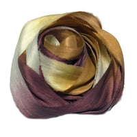 Image 1 of Ready To Ship! 10YD. ANTIQUED HAND DYED SARI SILK RIBBON BY COLOR BURST SILK