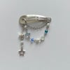 blue star chained hair clip