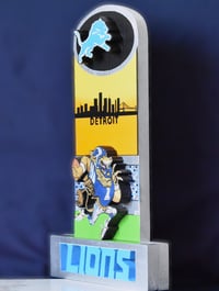 Image 3 of Detroit Lions Hand Crafted NFL 3D Wooden Diorama Cartooning Wall Décor