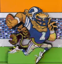 Image 10 of Detroit Lions Hand Crafted NFL 3D Wooden Diorama Cartooning Wall Décor