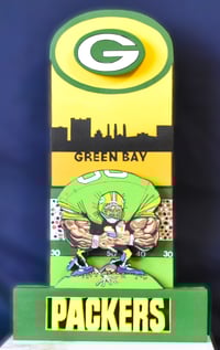 Image 1 of Green Bay Packers Hand Crafted NFL 3D Wooden Diorama Cartooning Wall Décor