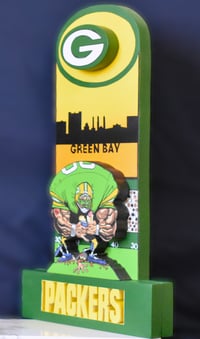 Image 3 of Green Bay Packers Hand Crafted NFL 3D Wooden Diorama Cartooning Wall Décor