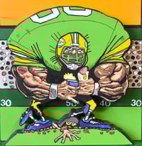Image 14 of Green Bay Packers Hand Crafted NFL 3D Wooden Diorama Cartooning Wall Décor