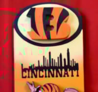 Image 14 of Cincinnati Bengals Hand Crafted NFL 3D Wooden Diorama Cartooning Wall Décor
