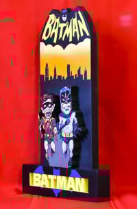 Image 3 of Batman and Robin Hand Crafted 3D Wooden Diorama Cartooning Wall Décor
