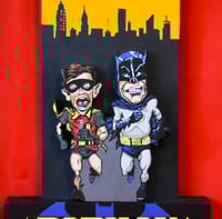 Image 12 of Batman and Robin Hand Crafted 3D Wooden Diorama Cartooning Wall Décor