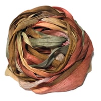 Image 1 of Ready To Ship! 10YD. TREASURE CHEST HAND DYED SARI SILK RIBBON BY COLOR BURST SILK