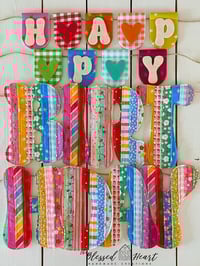Image 1 of Happy Birthday - PATCHWORK BUNTING (*Includes 2 Buntings)