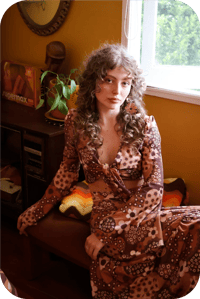 Image 1 of Woodstock Bell Sleeve Tie Top In Magic Carpet