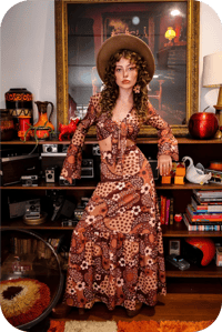 Image 1 of Woodstock Maxi Skirt in Magic Carpet Brown