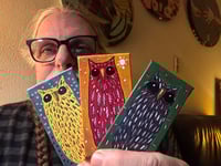 Image 2 of Kevin Seconds - Tiny Haiku Owls / 3-Piece Micro Art Set Series, Vol. 1 / #11 of 30 