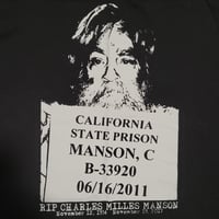Image 2 of R.I.P. Charles Manson Mugshot Size LARGE T-Shirt