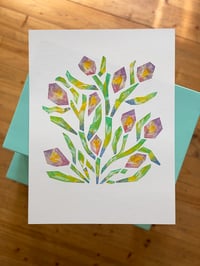 Image 1 of Kreidezeichnung #Floral rosa (Original) 