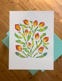 Image 1 of Kreidezeichnung #Floral rot (Original) 