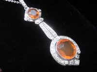 Image 5 of EDWARDIAN 18ct WHITE GOLD FIRE OPAL AND DIAMOND NECKLACE