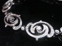 Image 3 of HEAVY ART NOUVEAU PLATINUM DIAMOND BRACELET 21G
