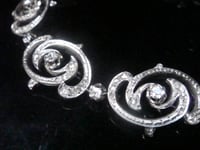 Image 4 of HEAVY ART NOUVEAU PLATINUM DIAMOND BRACELET 21G