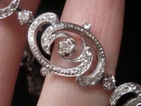 Image 5 of HEAVY ART NOUVEAU PLATINUM DIAMOND BRACELET 21G