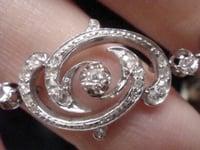 Image 6 of HEAVY ART NOUVEAU PLATINUM DIAMOND BRACELET 21G
