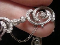 Image 7 of HEAVY ART NOUVEAU PLATINUM DIAMOND BRACELET 21G