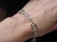 Image 9 of HEAVY ART NOUVEAU PLATINUM DIAMOND BRACELET 21G