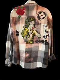 Image 4 of Upcycled THIS IS NOT GUCCI FLANNEL SHIRT