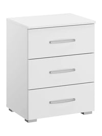 3 Drawer Bedside - White