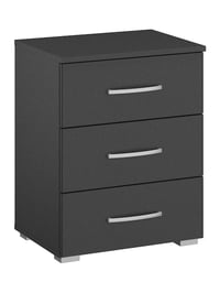 3 Drawer Bedside - Dark Grey