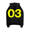 RCKSTR3000 YELLOW TEXT NINJA ZIP HOODIE BLACK