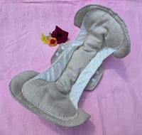 Image 2 of Post Partum Super Heavy Absorbency Linen Pad Set in Undyed Natural 