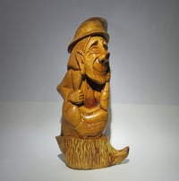 Image 1 of Wood carved statuette “Drinking gnome”