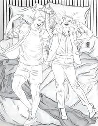 Image 2 of B&W Scene Sketch/ Coloring Page Commission