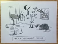 Image 1 of Original New Yorker cartoon “David Attenborough’s Morning”