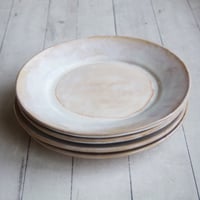 Image 4 of Custom Dinnerware for Colleen - 6 Salad and 4 Dinner Plates in Creamy White and Ocher Glaze