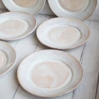 Image 11 of Custom Dinnerware for Colleen - 6 Salad and 4 Dinner Plates in Creamy White and Ocher Glaze
