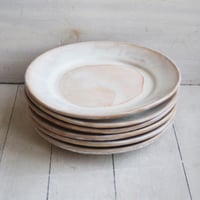 Image 12 of Custom Dinnerware for Colleen - 6 Salad and 4 Dinner Plates in Creamy White and Ocher Glaze