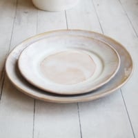 Image 17 of Custom Dinnerware for Colleen - 6 Salad and 4 Dinner Plates in Creamy White and Ocher Glaze