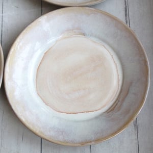 Image of Custom Dinnerware for Colleen - 6 Salad and 4 Dinner Plates in Creamy White and Ocher Glaze