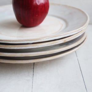 Image of Custom Dinnerware for Colleen - 6 Salad and 4 Dinner Plates in Creamy White and Ocher Glaze