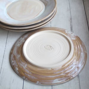 Image of Custom Dinnerware for Colleen - 6 Salad and 4 Dinner Plates in Creamy White and Ocher Glaze