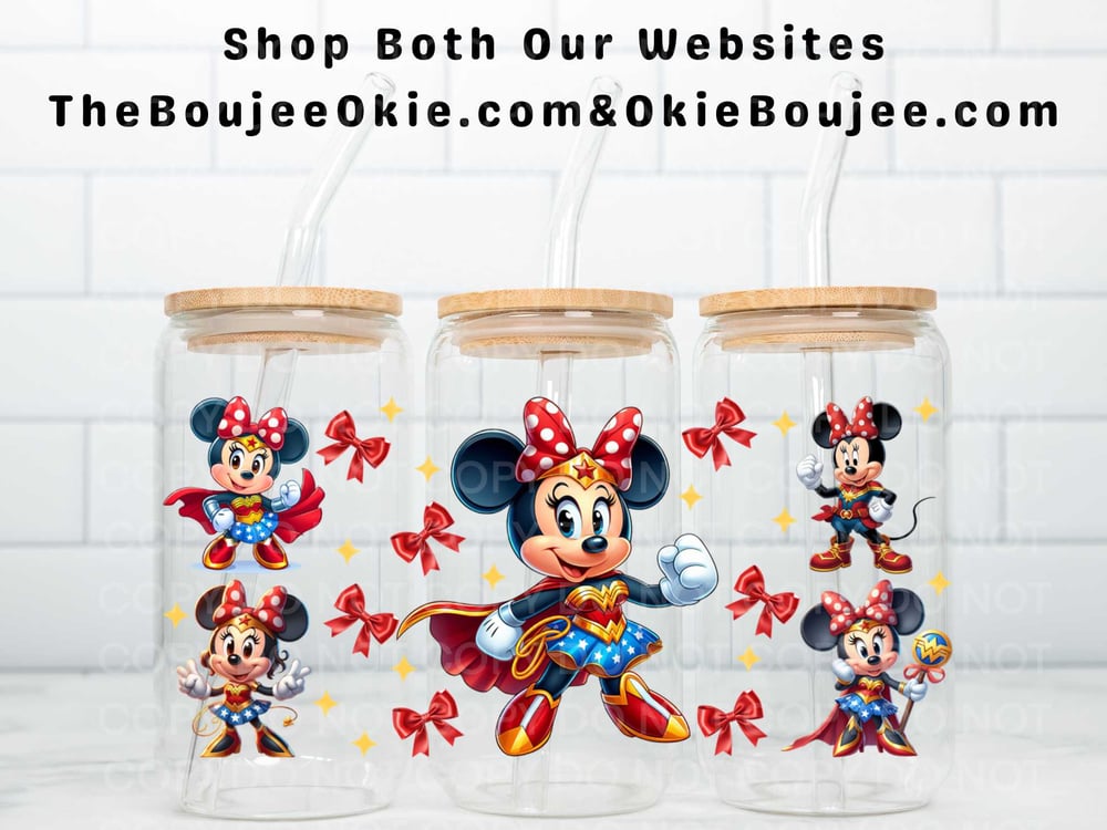 Image of Wonder Minnie Mouse Uv Dtf Wrap Double sided W0646