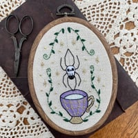 Spider Garden Teacup Embroidery