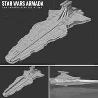 Image 5 of Star Wars Armada Venator Star Destroyer 7” Raw or Painted 3D Print 14k Resin