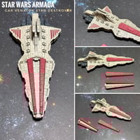 Image 1 of Star Wars Armada Venator Star Destroyer 7” Raw or Painted 3D Print 14k Resin