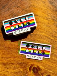 Image 3 of Not A Phase LGBTQA+ Pride Flag, Moon Phase Sticker